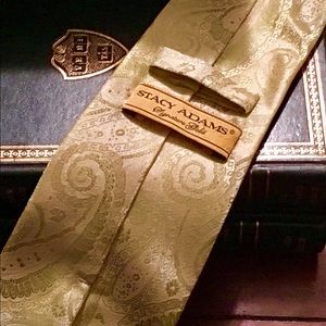 Stacy Adams designer Knit Neck Tie Green Paisley